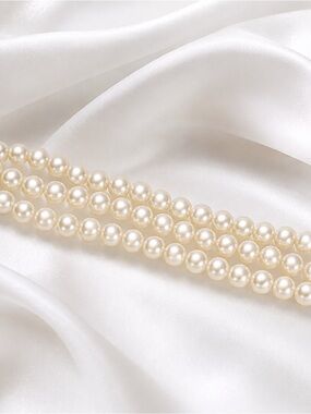 Handmade Triple Strand Faux Pearl Bracelet Elegant Bridal Jewelry Gift